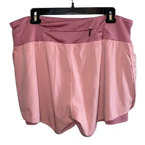 Women's‎ Pink Layered Athletic Running Shorts XL thumbnail 4
