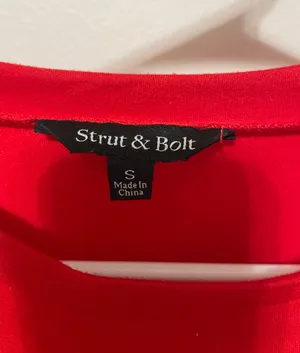 Strut & Bolt Red Ruffle Cropped Shirt thumbnail 4