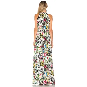 Parker Silk Halter Floral Luella Sleeveless‎ Maxi Dress S Resort Vacation Cutout thumbnail 3