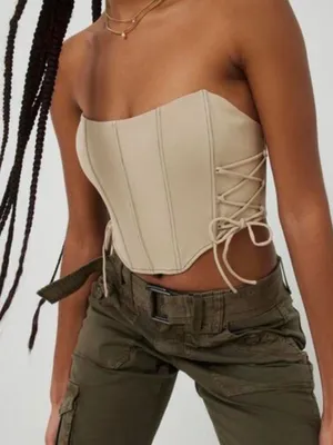 Garage Tan Livia Lace-Up Corset thumbnail 1