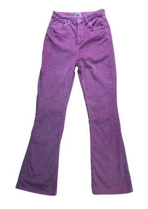BDG Flare Corduroy Pants Women 26 Pink High Rise Urban‎ Outfitters T2K Retro thumbnail 1