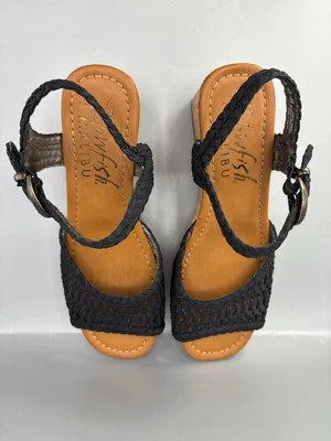 Blowfish Malibu Aric Sandals Women 8M Black Cork Sole Wedge Heel Square Toe thumbnail 6