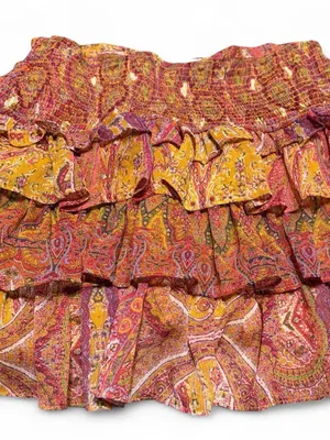 Zara Tiered Ruffle Colorful Mini Skirt thumbnail 5