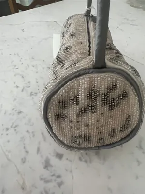 Free People Bailey Beaded Barrell Shoulder Bag Gray thumbnail 6