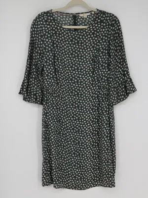Boden Hyacinth Dress 8R Green Scattered Stars 3/4 Flutter Sleeve 100% Viscose thumbnail 1