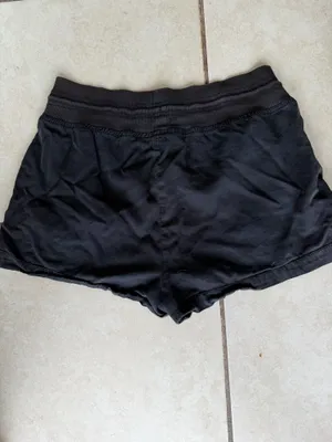 American Eagle Black Wash Drawstring Utility Lounge Shorts thumbnail 2