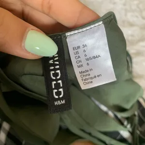 H&M Olive Green Satin Tank Top thumbnail 3