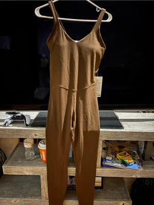 lululemon athletica Brown V-Neck Seamless Jumpsuit thumbnail 2