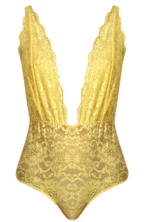 Comin' in‎ HAHT Bodysuit in Lemon free people HAH medium thumbnail 1