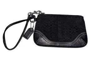 Coach Black Mini Monogrammed Wristlet thumbnail 3