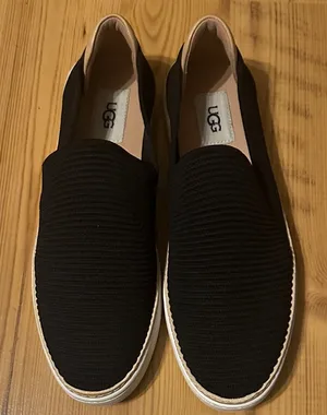 UGG Women Black Textured Loafers thumbnail 1