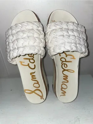 Sam Edelman Women's White Braided Slide Sandals thumbnail 2