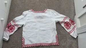 Red and White J.CREW Blouse thumbnail 2