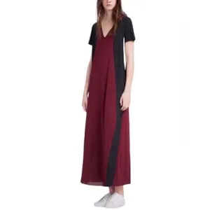 Zara Color Block Burgundy & Black Maxi Dress(Size Small) thumbnail 2