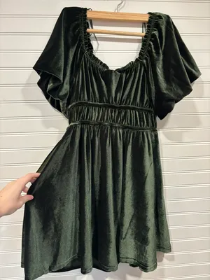 Altard State Green Velvet Dress thumbnail 1