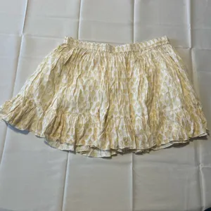 Anthropologie RAGA Mini Ruffle Skirt Tassel White & Yellow Boho Size Medium thumbnail 2