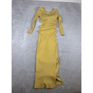 Free People Beach Last Minute Midi Dress In Yellow M Ribbed Multi Wear Options thumbnail 7