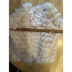 Jolt Faux Fur Shaggy Open Front Jacket Blush Pink Size Small NWT Soft Coat thumbnail 11