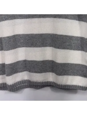 Forever 21 Gray White Striped Sweater Small thumbnail 4