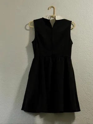 HOT TOPIC Death Moth Dress S Collared Sleeveless Black White Goth Street Party thumbnail 3