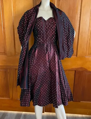 Vintage 50s/60s Full Circle Cocktail Party Dress XS/S thumbnail 3