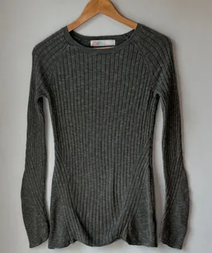 Free People Beach Ribbed Long Sleeve Shirt Sweater thumbnail 1