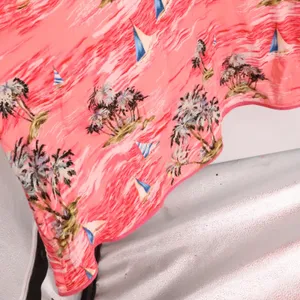 Tropical‎ Palm Tree Sailboat Midi Dress Pink Beach Vacation Resort Cruise Size S thumbnail 2