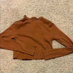 Urban Outfitters Cropped Polo Button Down Long-Sleeve thumbnail 4