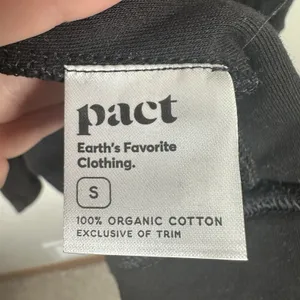 Pact Organic Cotton Airplane Wrap Cardigan Size Small Black Shawl Collar Pockets thumbnail 5