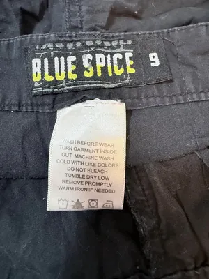 Blue Spice Micro Mini Shorts Cinch Side Drawstring Cargo Low Rise Vtg Y2K SZ 9 thumbnail 2