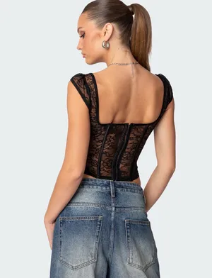 Edikted Black Corset Top thumbnail 2