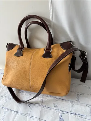 Dooney & Bourke All Weather Leather 2 (AWL 2) mustard yellow Satchel /Crossbody thumbnail 2