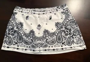 Two piece tankini, black and white bandana print. thumbnail 5