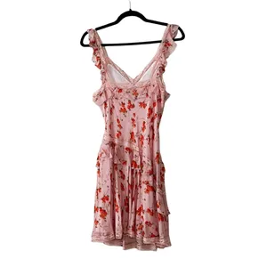 NWT LOVESHACKFANCY Serima Pink Floral Mini Dress Sz L thumbnail 4