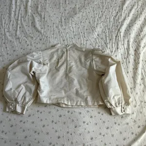 Aritzia Sunday Best Blouse Off White 3/4 Length Puff Sleeves High Neck Size 2XS thumbnail 4