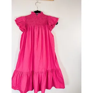Love The Label Dress Pink Poppy Mini Smocked Flutter A Line Barbiecore Small thumbnail 9
