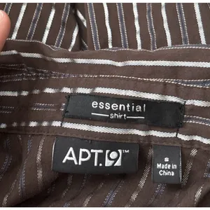 Apt. 9 Babydoll 90s Y2K 2000 Size Small Dark Brown Striped Button Up Shirt Office Siren thumbnail 5