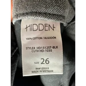 Hidden Jeans Tracey Straight Fit Black‎ Two Tone Raw Hem Size 26 HD1312ST Denim thumbnail 7