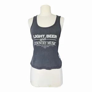 The Laundry Room Light Beer & Country Music Gray Ribbed Tank Top Women’s MD NWOT thumbnail 2
