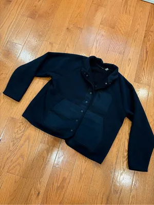 Zella Layer Up Faux Shearling Lined Fleece Jacket Black Snap Front XL Athleisure thumbnail 2