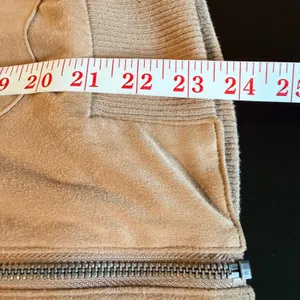 Democracy Large Faux Suede Sherpa Lined Warm Bomber Jacket Tan Large thumbnail 6