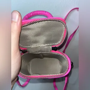 Miniature Micro Neon HotPink Adjustable Crossbody Zipper Whimsy Rave Vinyl Retro thumbnail 6