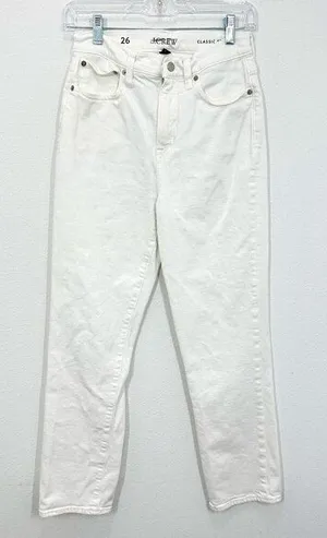 J. Crew Women's Size 26 Classic Straight White Denim Jeans Classic Coastal thumbnail 1