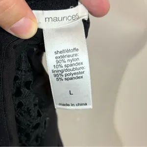 Maurices Black Lace Padded Racerback Bralette Size Large thumbnail 4