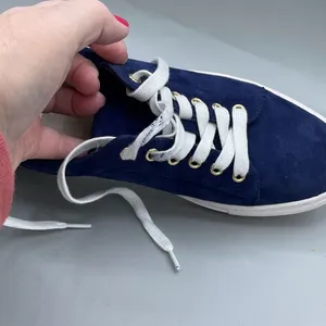 1901 Women’s size 9 dark blue suede shoes with pink trim. thumbnail 9
