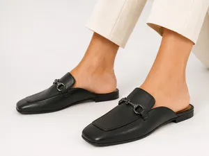 New Steve Madden Black Square Toe Horsebit Mule Loafers Size 10 thumbnail 1