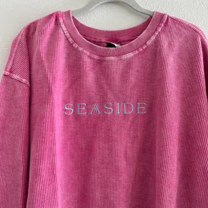 Seaside Pink Corded Crewneck Sweatshirt thumbnail 3