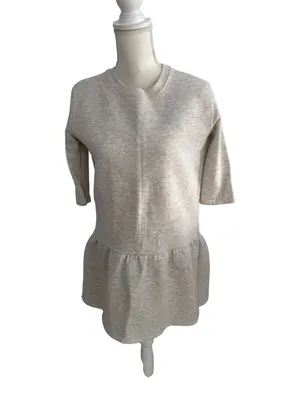ZARA Gray Peplum Sweatshirt Top Size Medium thumbnail 3