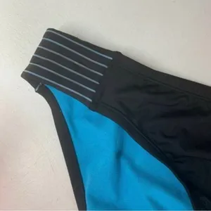 NEW Nike Bikini Bottom Swimsuit Size XLARGE Black Blue Side Stripe Sport Swimwea thumbnail 3