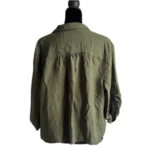 INC International‎ Concepts XXL Olive Green Twist Front Roll Tab Utility Shirt thumbnail 4